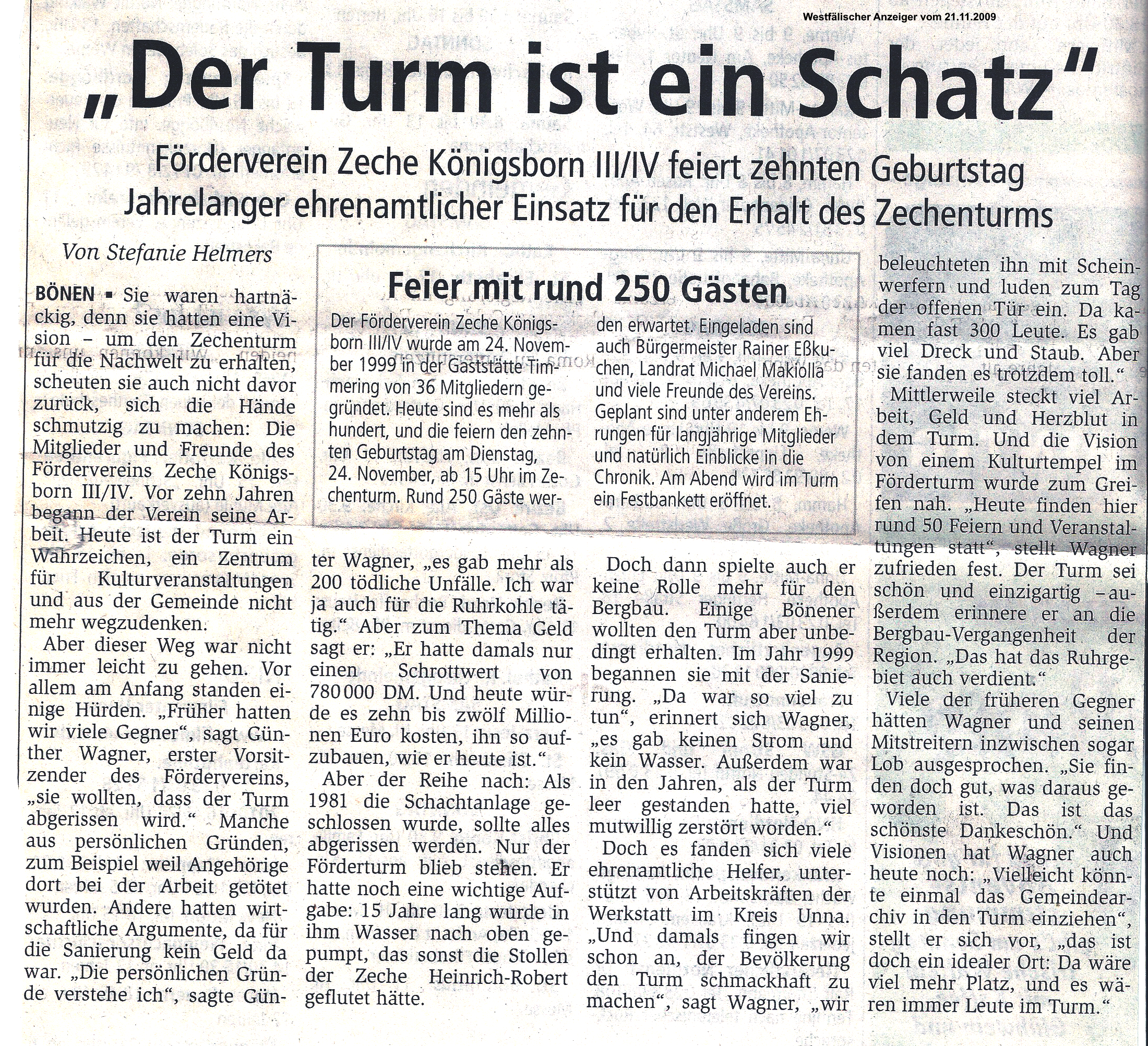 Frderverein wird 10 Jahre Ein Rckblick ins Jahr 2009